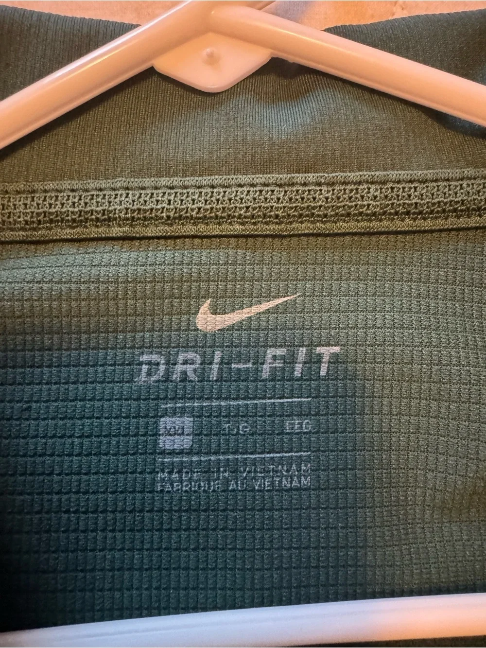 Nike Men's Dark Green Dri-FIT Polo with Spartan Logo